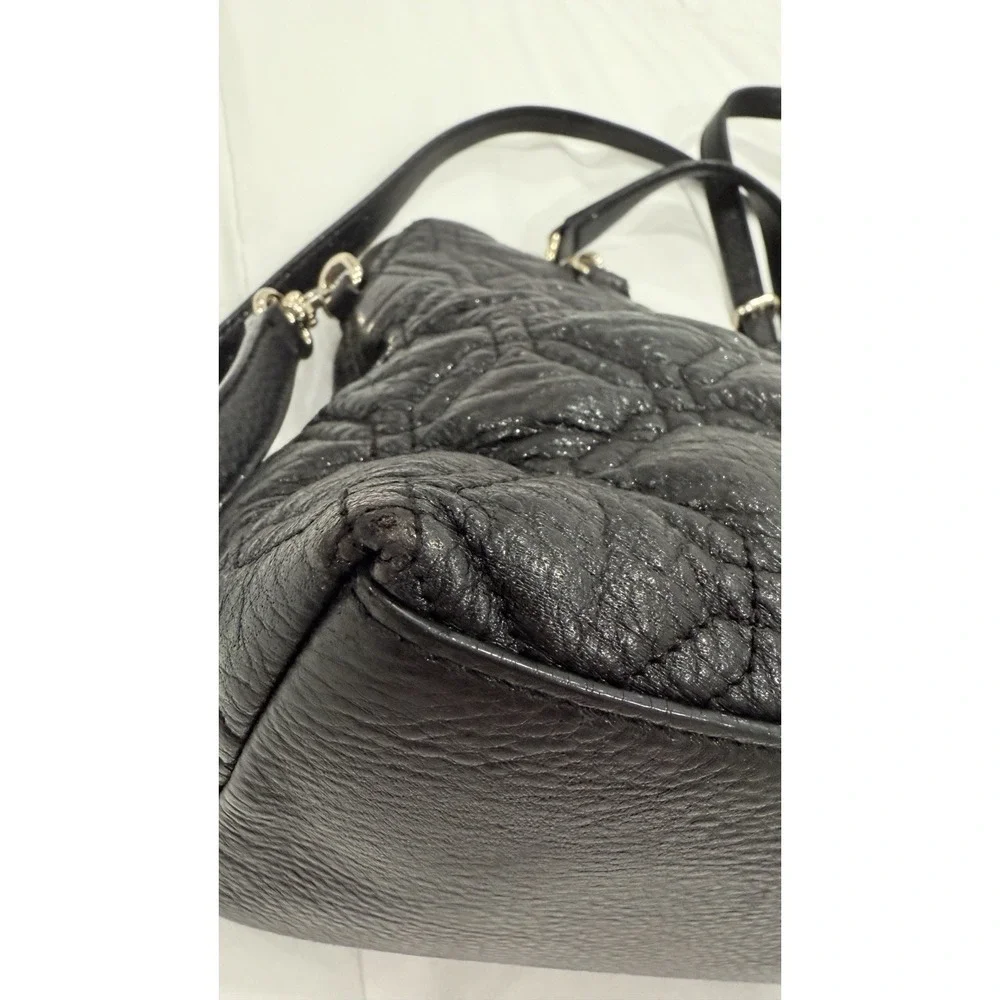 Kate Spade Black Quilted Leather Satchel Crossbody‎ Bag Chain Handle Handbag
